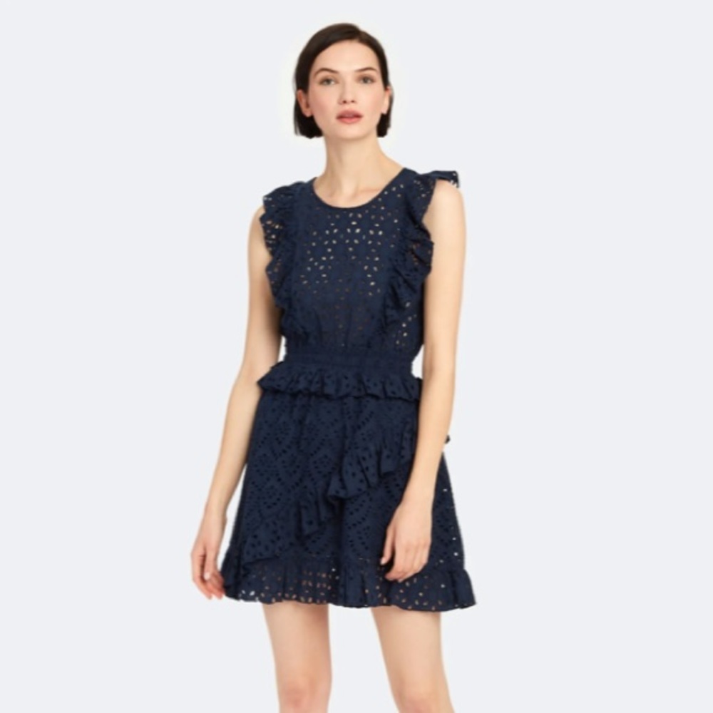 Kayla Eyelet Ruffled Mini Dress - Picture 2 of 8